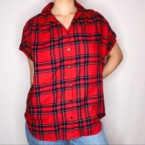 Madewell Plaid Oversized Collared Shirt | Size S